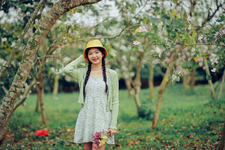 portrait of romantic girl in the woods