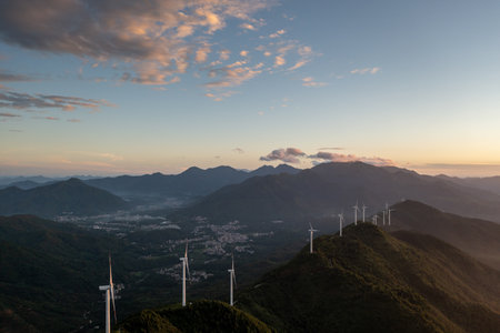 Wind Farms Power Generation Electrical Energyの写真素材