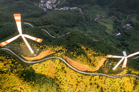 Wind Farms Power Generation Electrical Energyの写真素材