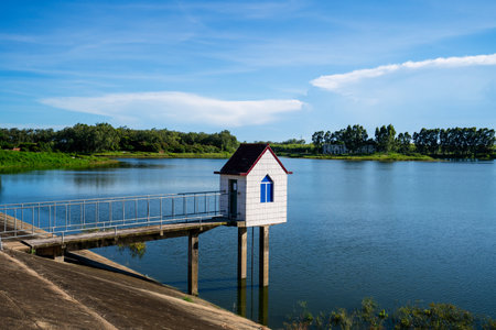 Dramatic sunset over the lakeの写真素材