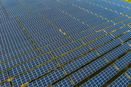 solar power panels in clean energy generating station