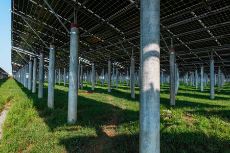solar power panels in clean energy generating station