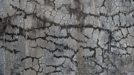 Cracked concrete wall background. Grunge black and white texture template for overlay artwork