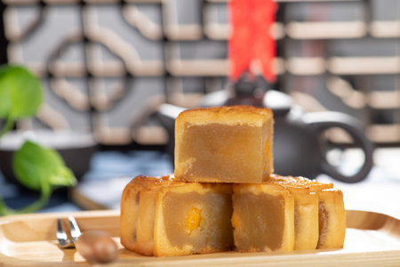 Moon cake is a traditional Chinese food in autumn