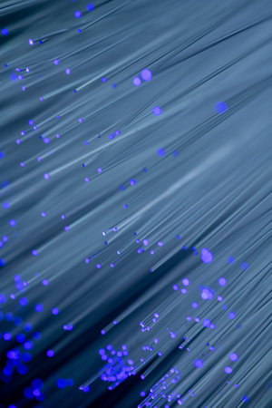 optical fiber is isolated on a black background