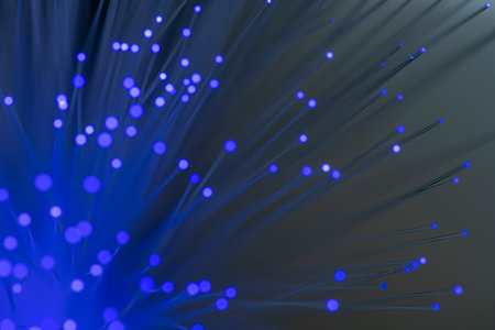 optical fiber is isolated on a black backgroundの写真素材