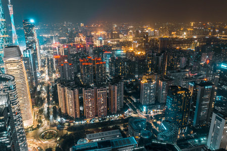 Urban landscape in Guangzhou of Chinaの写真素材