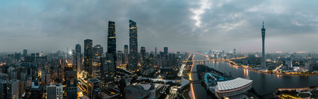 Urban landscape in Guangzhou of Chinaの写真素材