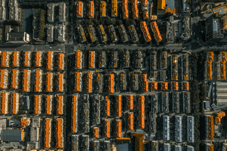 An aerial view of the city in Shanghai, China