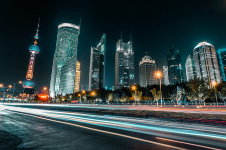 The urban traffic in shanghai,china
