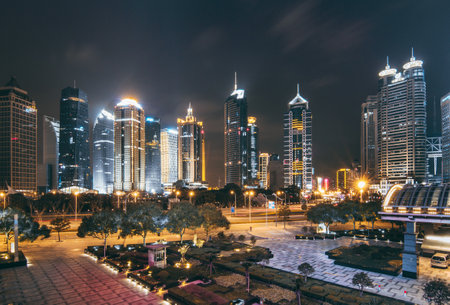 Urban landscape in shanghai cityの写真素材