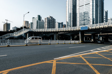 the urban traffic at shenzhen cityの写真素材