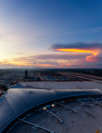 The airport project is under constructionのeditorial素材