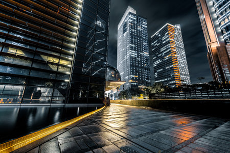 the office building at shanghai cityのeditorial素材