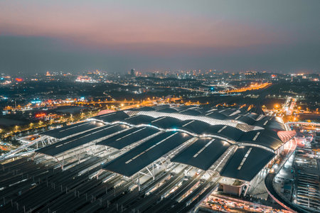High speed railway station at guangzhou,chinaのeditorial素材