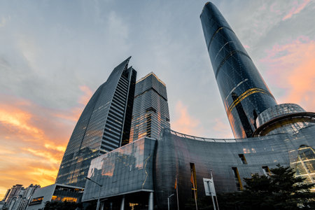 The office building is in Shenzhen cityのeditorial素材