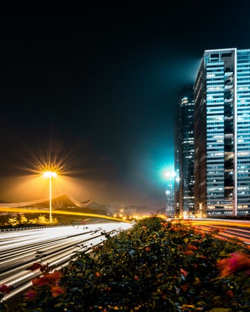 the urban traffic in shenzhen cityのeditorial素材