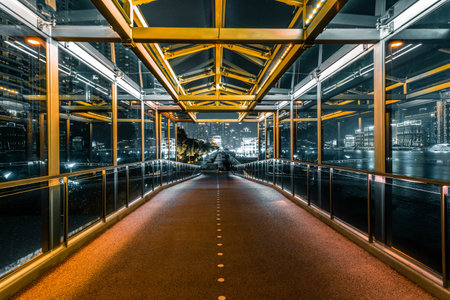 Running track and the urban background of Shanghaiのeditorial素材