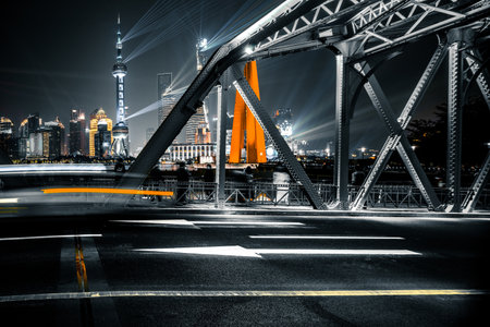 The urban traffic in shanghai,chinaのeditorial素材