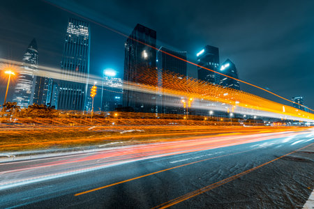 urban traffic at shenzhen cityの写真素材