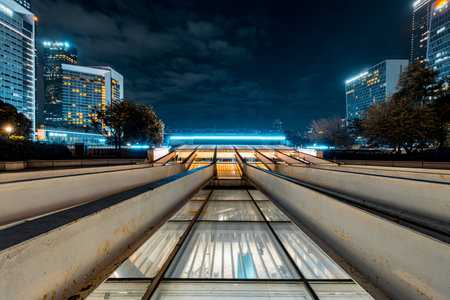 City night scene in Shenzhenの写真素材