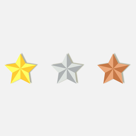 Set of star icons. Vector illustration. Isolated on white background.