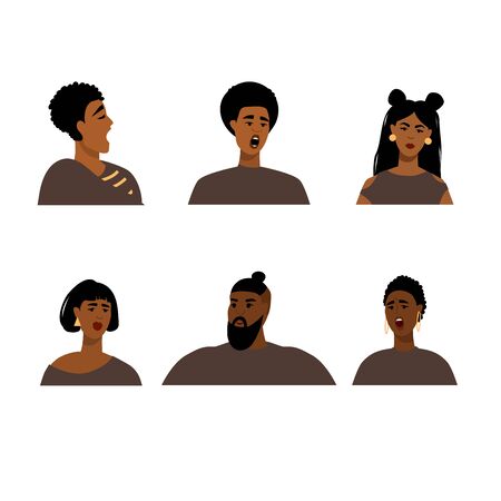 Stop racism. Black lives matter, we are equal. Image of people. There is no concept of racism. Flat style vector isolated on white background.のイラスト素材