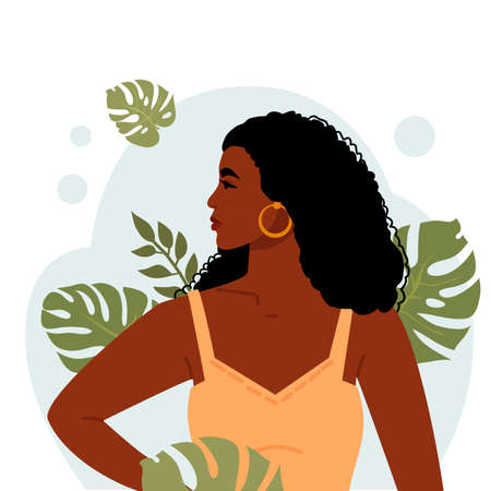 Portrait of a successful girl. The image of a business woman. Vector illustration, flat design. Isolated on white background.のイラスト素材