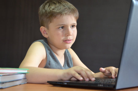 Boy with laptop