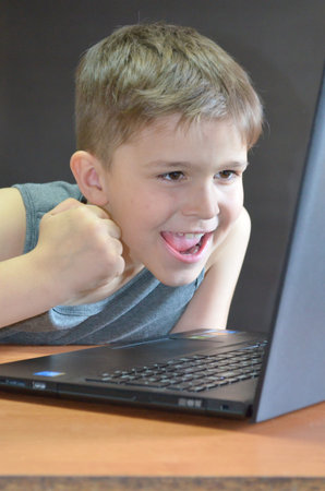 Boy with laptop
