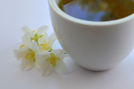 Green tea with jasmineの写真素材