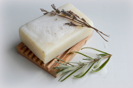 Soap with lavenderの写真素材
