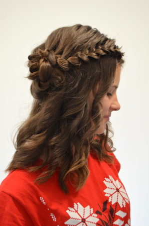 Hairstyle braiding on medium lengthの写真素材