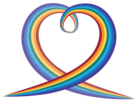 rainbow heart valentineのイラスト素材