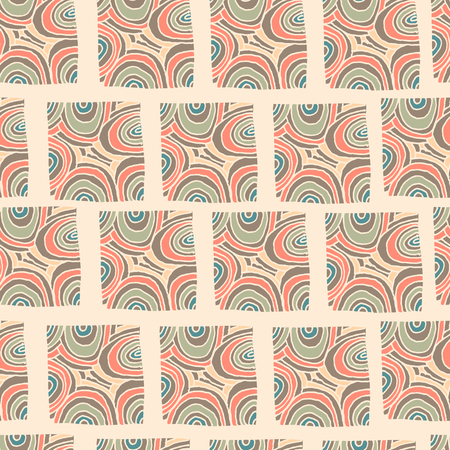 Rectangle doodle. Seamless pattern. Hand drawing.のイラスト素材