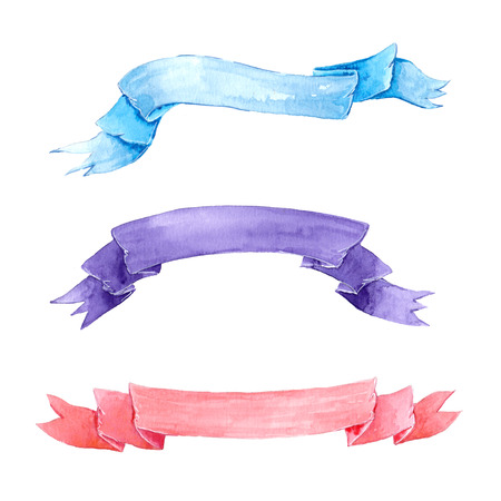 Watercolor tape. Set bannersの写真素材