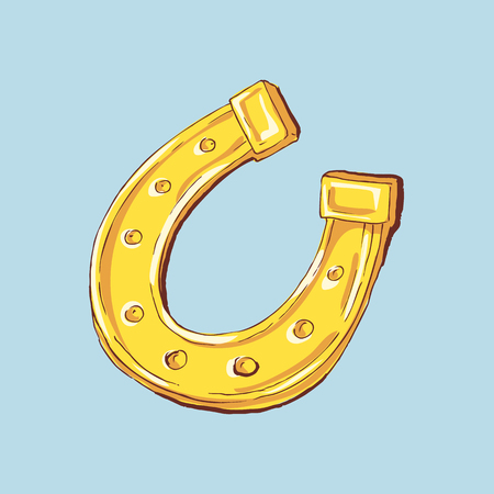 St. Patrick s Day. Retro style emblem of horseshoe. Typography. Vector illustrationのイラスト素材