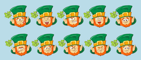 Collection of Leprechaun for Saint Patrick's design. Vector illustration.のイラスト素材