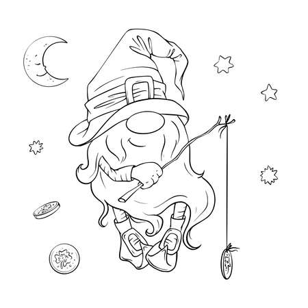 Saint Patrick s Day holiday set, cute cartoon gnome, leprechaun. Vector illustrationのイラスト素材