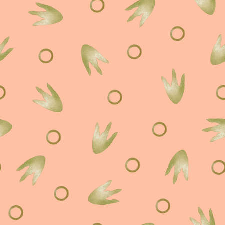 Seamless pattern. Cartoon dinosaur footprints. Digital printingの写真素材