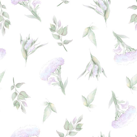 Seamless pattern. Spring delicate flowers. Digital printingの写真素材