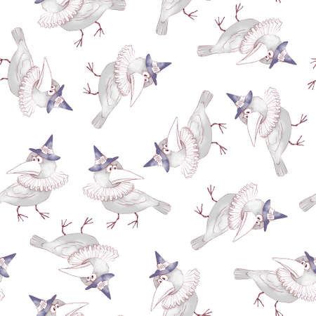 Seamless pattern for the holiday Halloween. Watercolor illustrationの写真素材