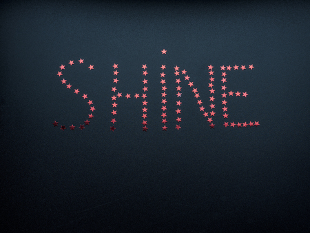 Shine word made of starsの写真素材