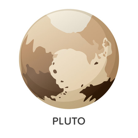 Dwarf Pluto planet vector illustration. Solar system space object