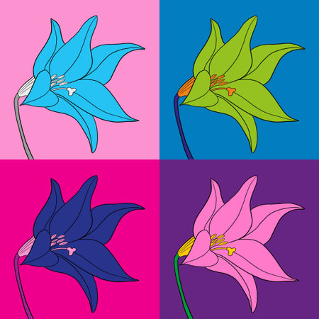 Seamless pattern with flowers. pop art style Vector.のイラスト素材