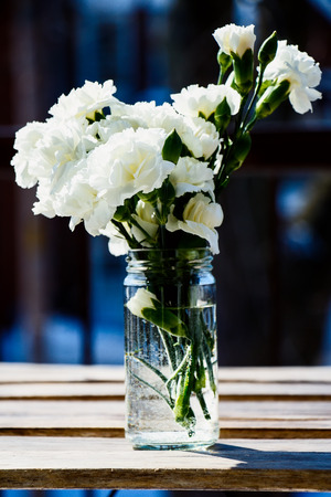 Bouquet of white flowers. Selective focus.の写真素材