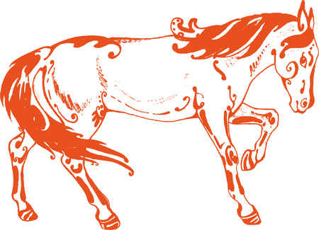 Red horseのイラスト素材