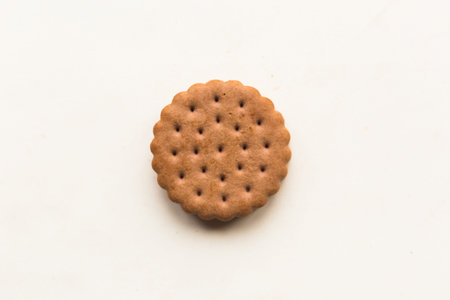 Chocolate cracker on white backgroundの写真素材