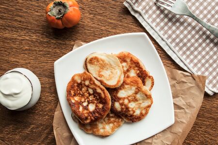 Sweet homemade pancakesの写真素材