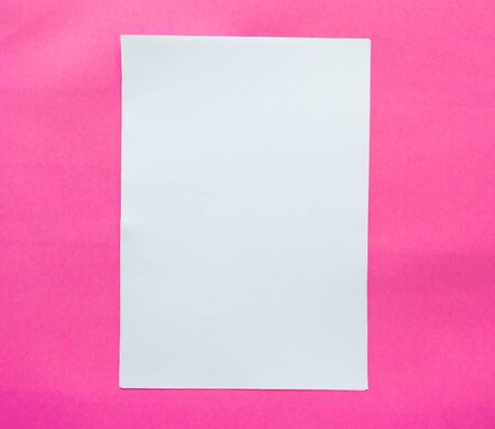 White mockup blank on pink backgroundの写真素材